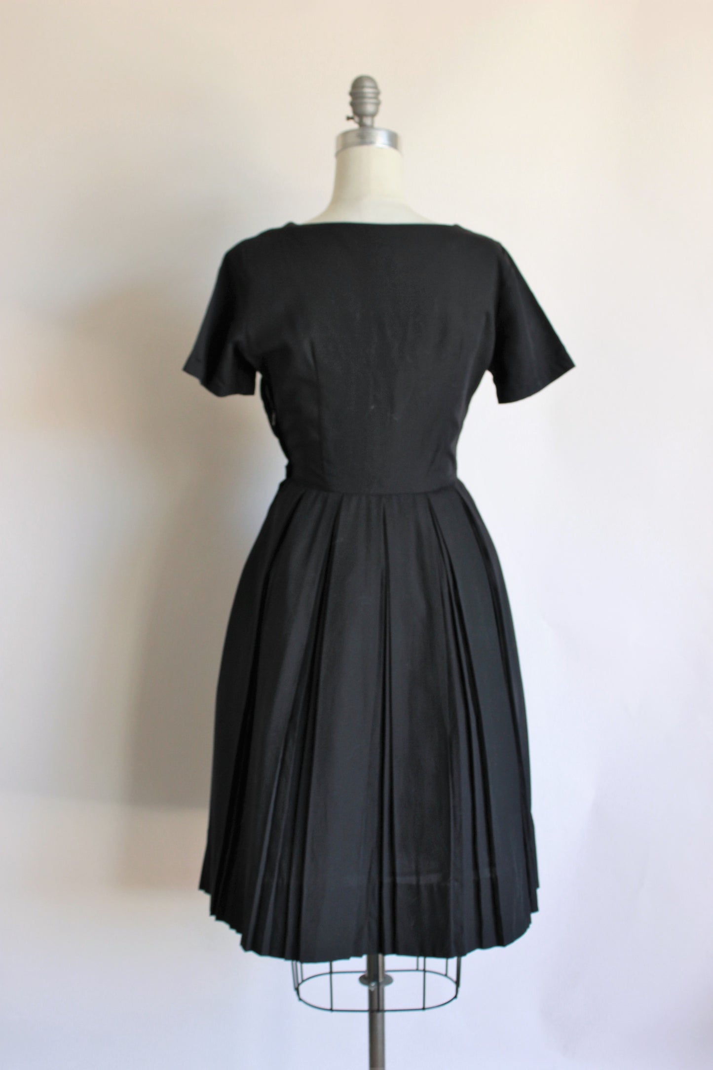 Vintage 1950s Black Fit And Flare Dress by Kay Windsor