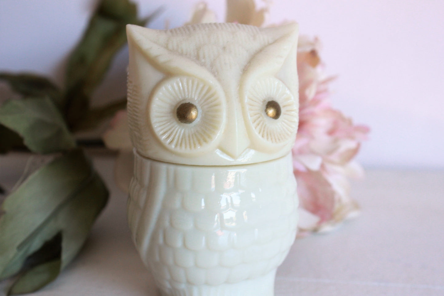 Vintage 1970s Avon Precious Owl Cream Sachet Perfume Jar 
