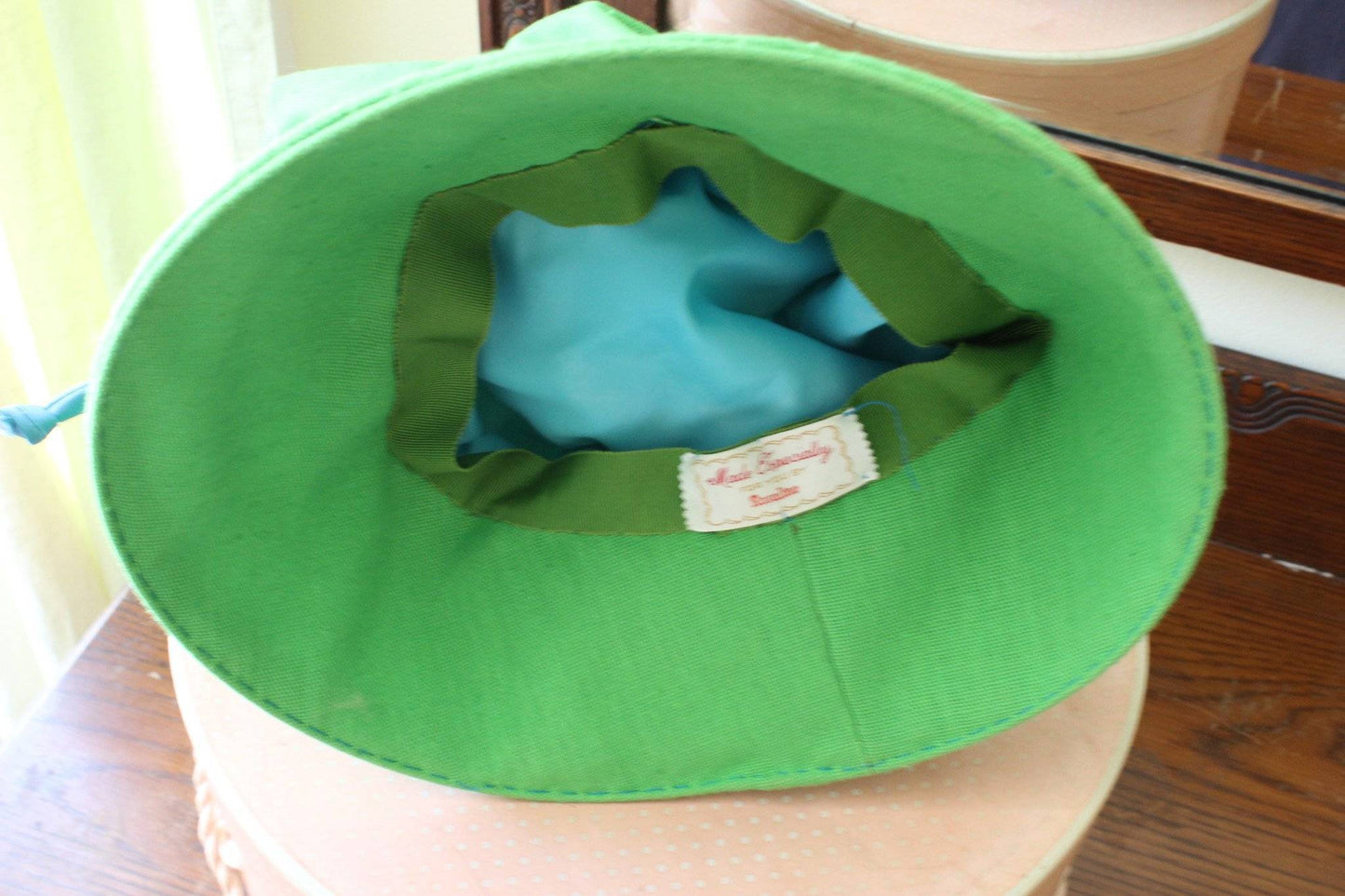 Vintage 1960's or 1970's Green Regency Style Hat-Toadstool Farm Vintage-1960s hat,70s Hat,Green Hat,Ladies Hat,Rosaline Hat,Vintage,Vintage Clothing,Women's Vintage Hat
