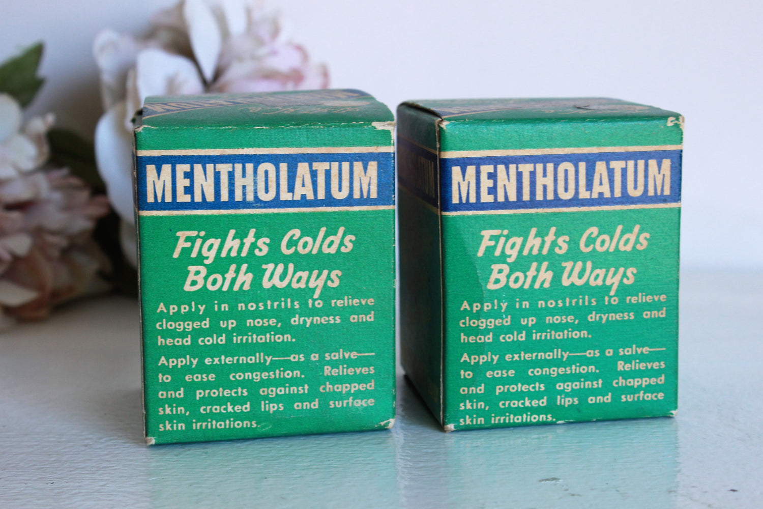 Vintage 1940s or 1950s Mentholatum Jar in Original Box NEW Unopened