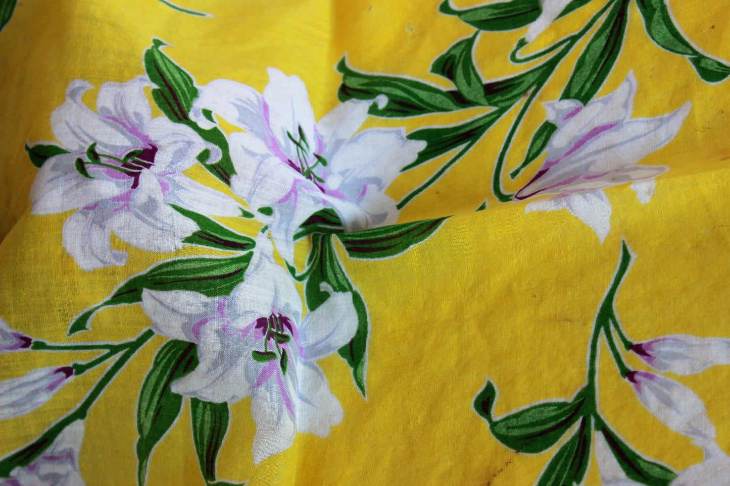 Vintage Cotton Hawaiian Floral Print Hanky