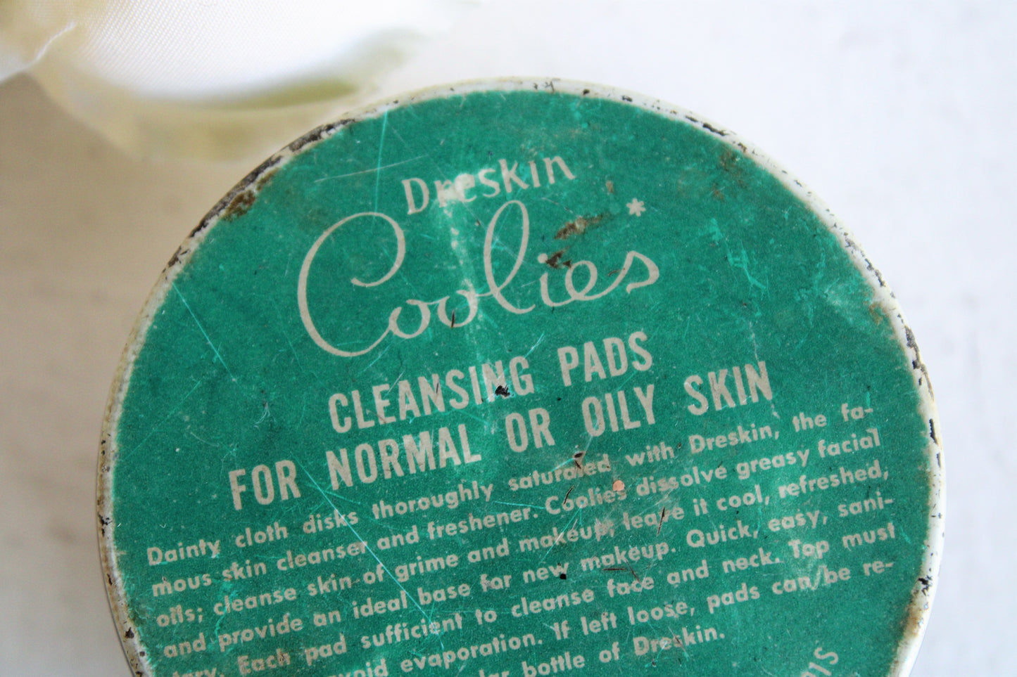 Vintage 1940s Duraglas Jar of Coolies Cleansing Pads