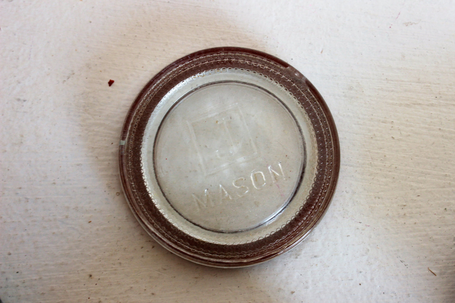 Vintage Zinc Mason Jar Lids with  Boyd's Genuine Porcelain Inserts