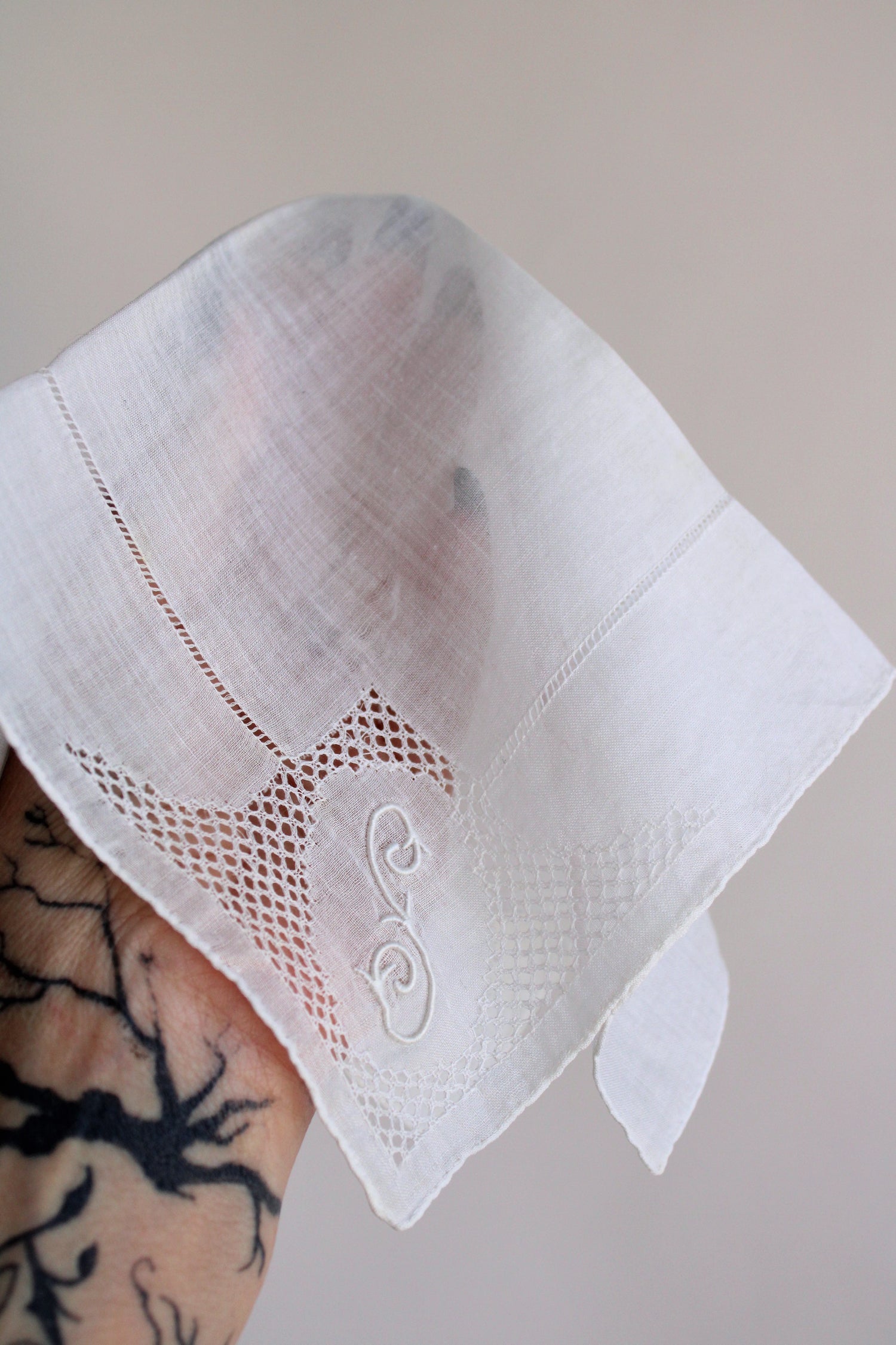 Vintage Handkerchief with Monogrammed F