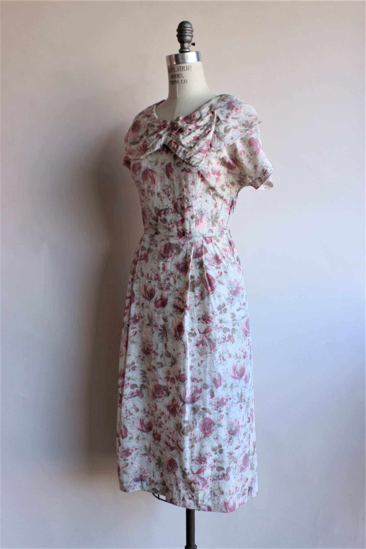 Vintage Late 1940s Watercolor Pink Floral Dress by Princess – Toadstool ...