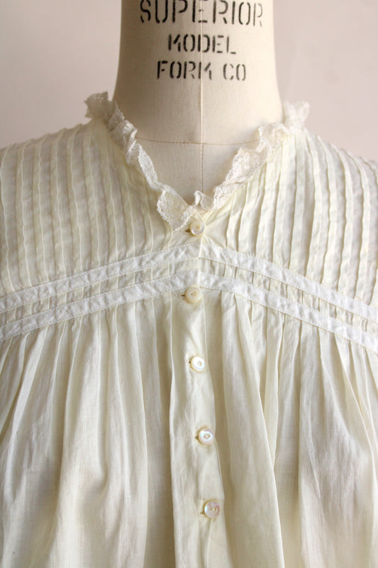 Antique 1910s Yellow Cotton Blouse