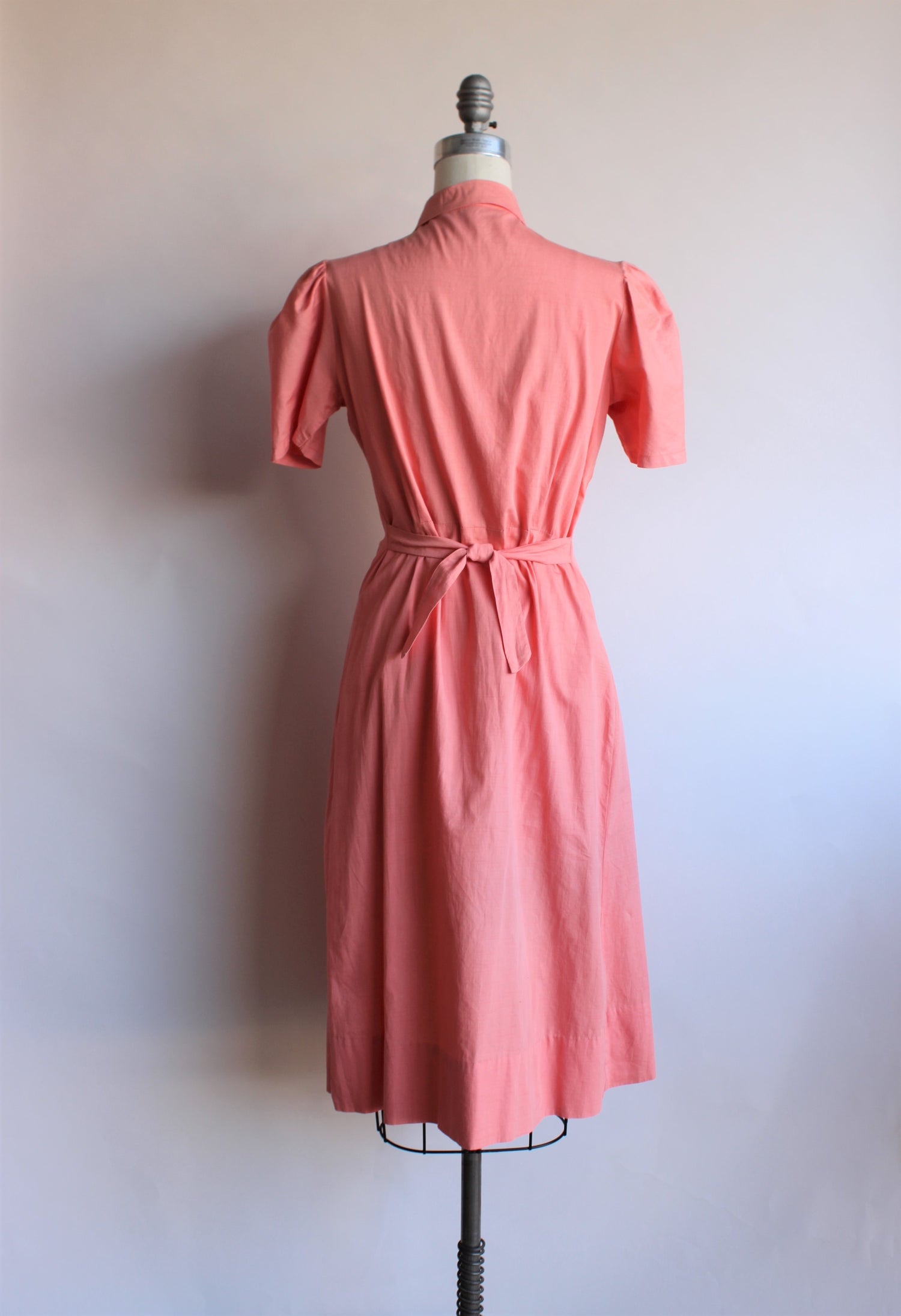 Vintage 1950s Peach Dress with Tulips