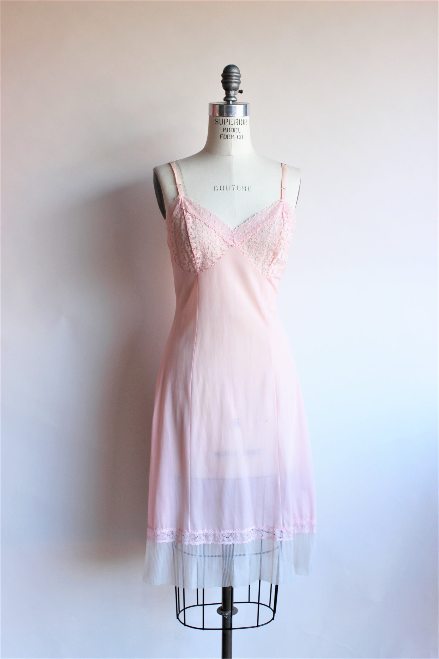 Vintage 1960s Pink Nylon Slip by Walker Reid