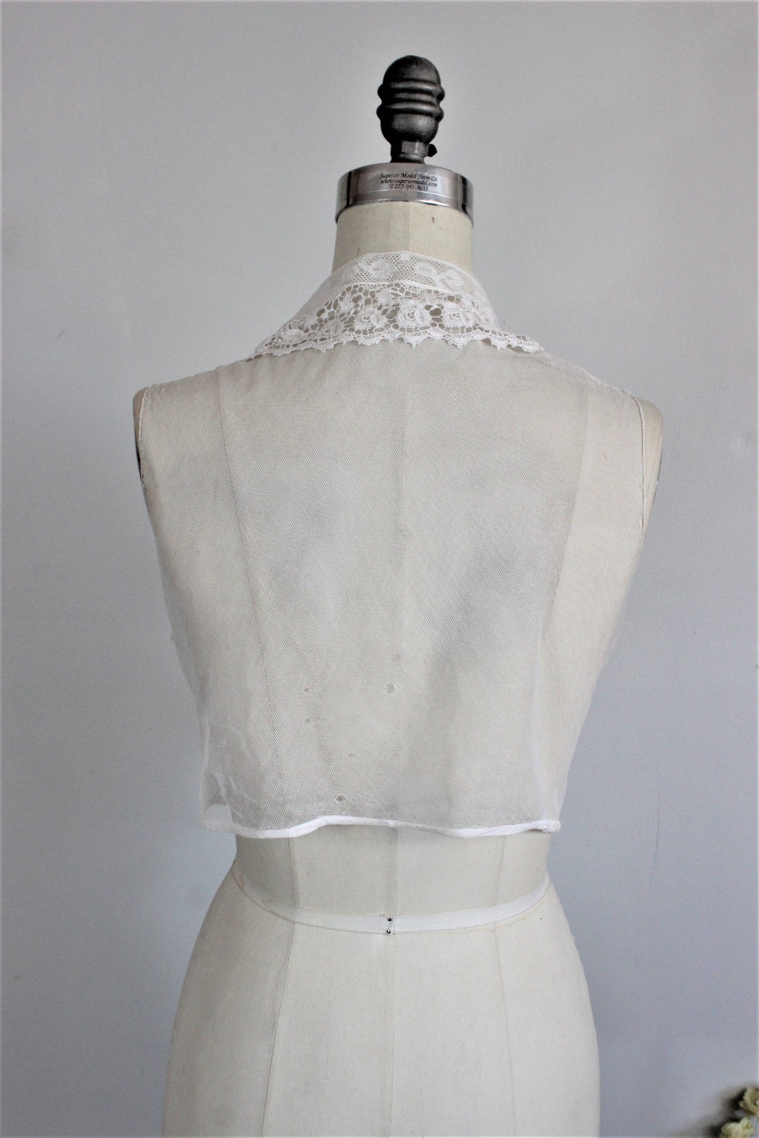 Vintage Victorian Edwardian Blouse In White With Lace Ruffle Front 
