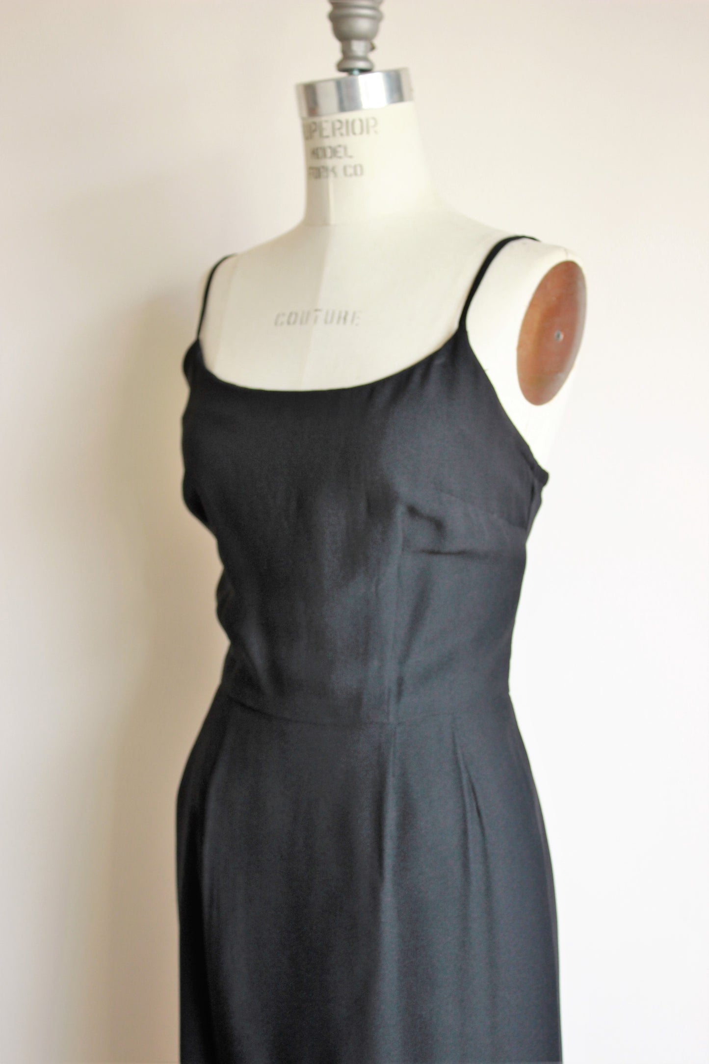 Vintage 1960s Black Crepe Dress