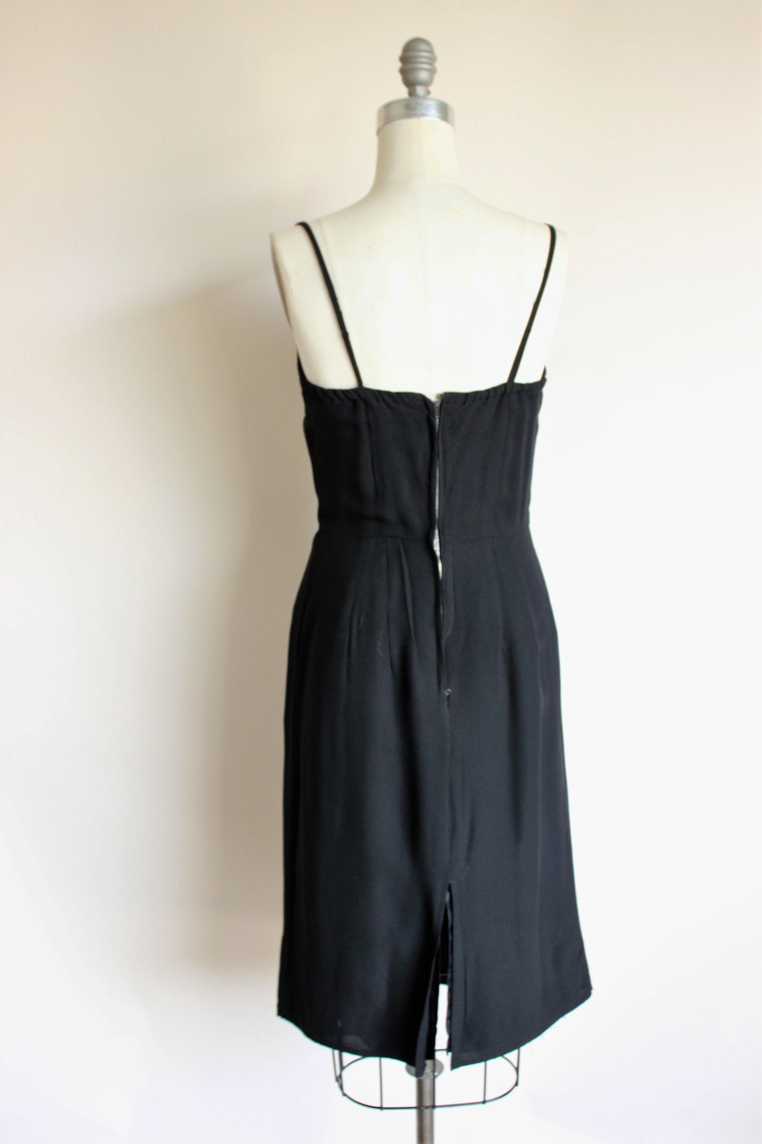 Vintage 1960s Black Crepe Dress