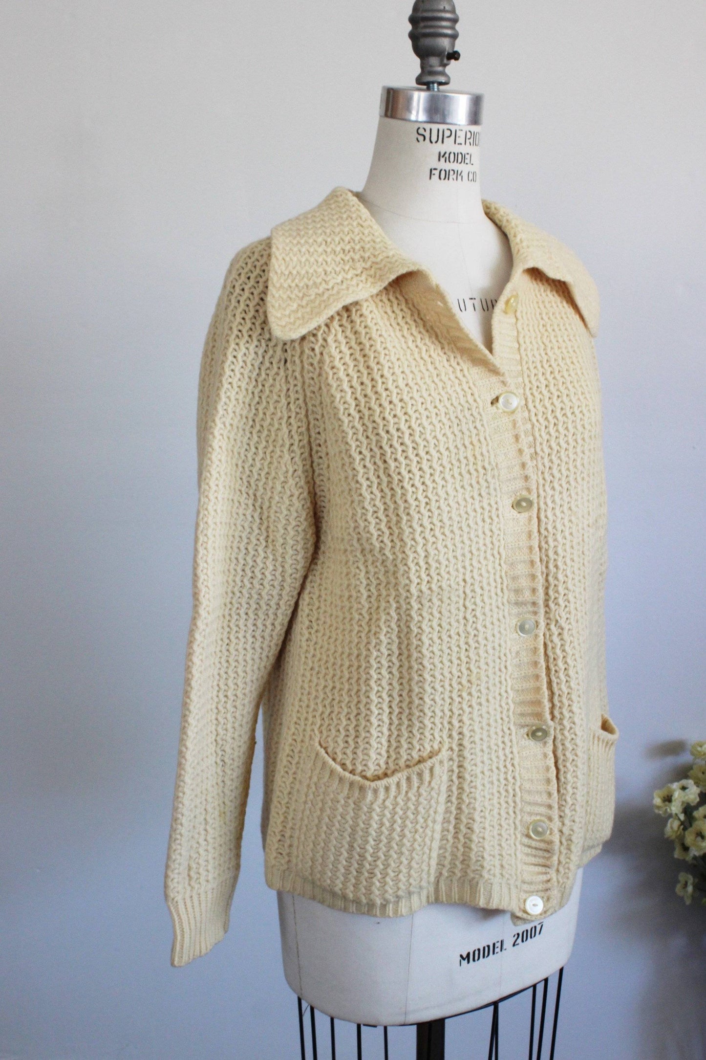 Vintage 1960s Yellow Cardigan Sweater with Pockets by Lerner Shops ...