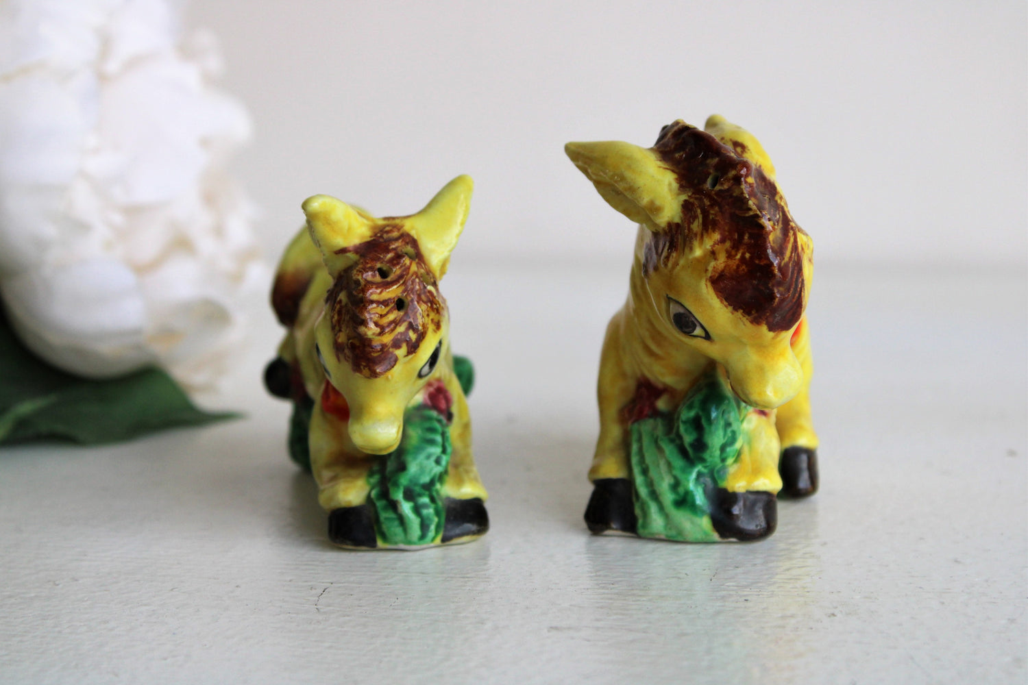 Vintage 1940s 1950s Donkey Salt and Pepper Shakers