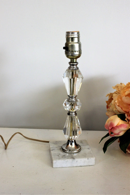 Vintage 1950s Lucite Lamp With Marble Base