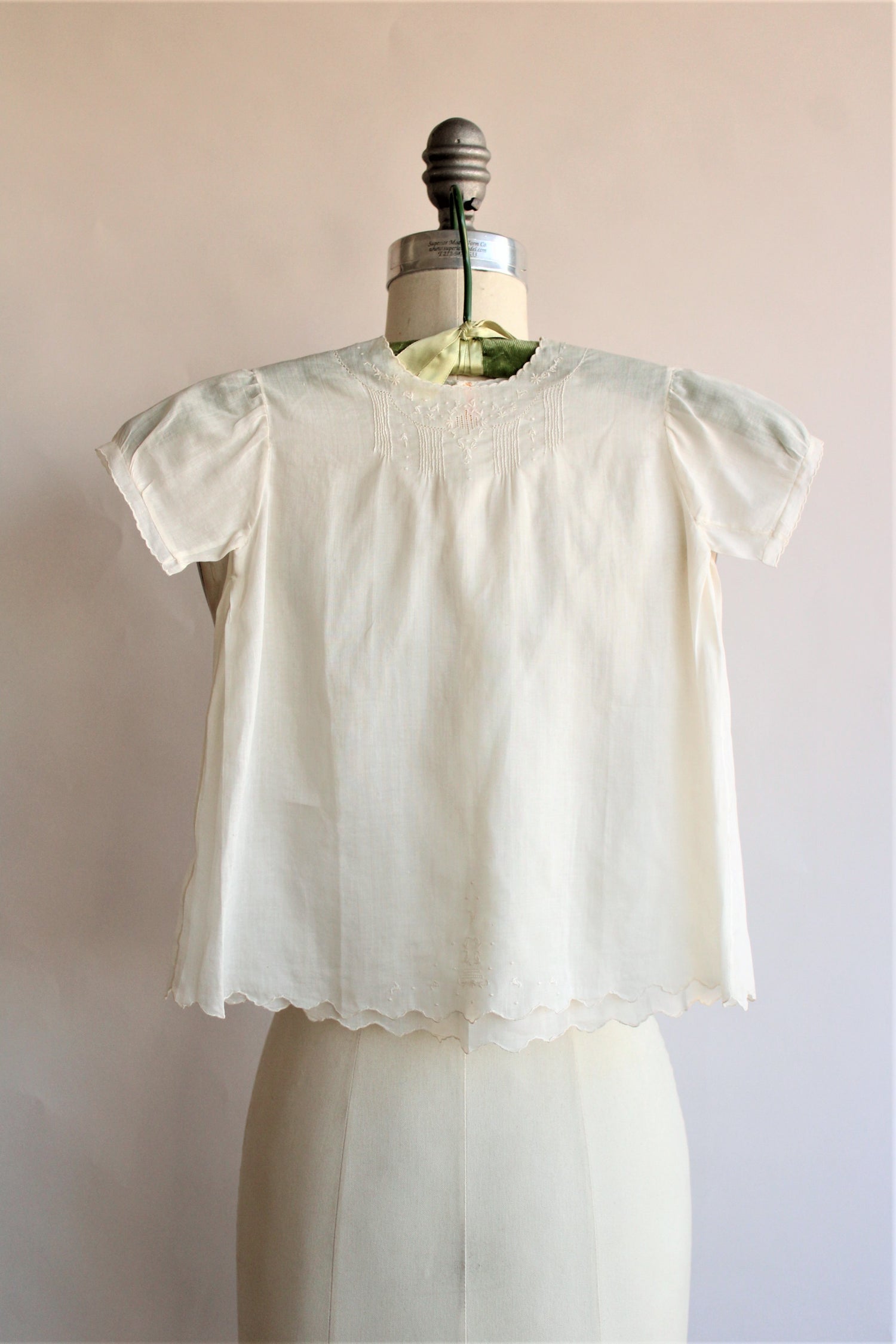 Vintage Hand Made Embroidered Baby Dress
