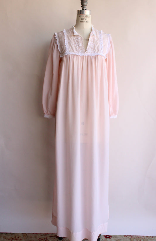 Vintage 1960s Pink Iris Lingerie Nightgown for Bullock's Wilshire