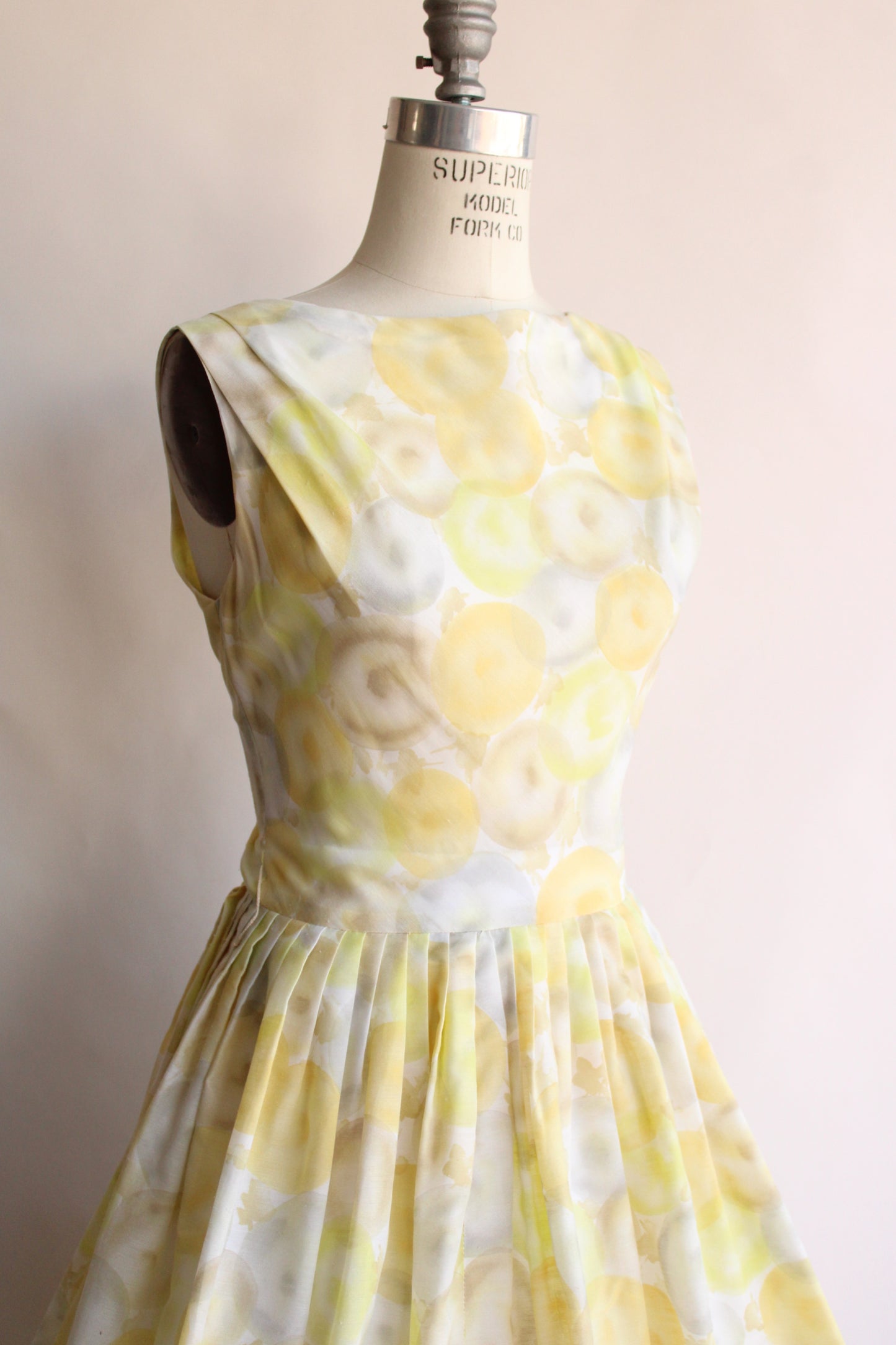 Vintage 1950s Yellow and Gray "Bubble" Dress