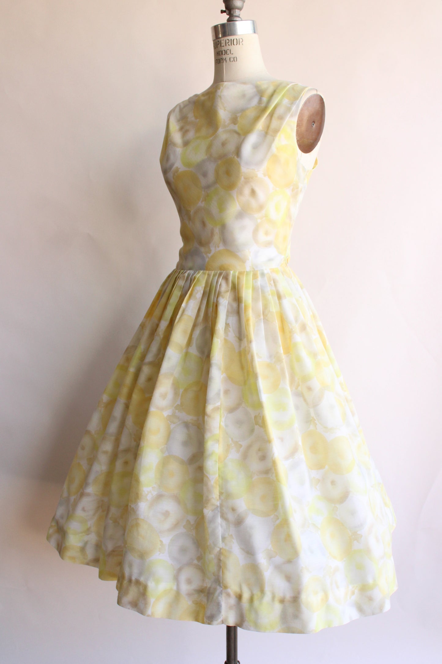 Vintage 1950s Yellow and Gray "Bubble" Dress
