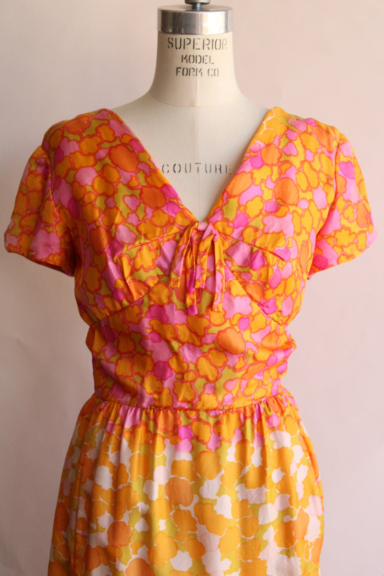 Vintage 1960s Silk Dress in Pink and Orange With a Bow – Toadstool Farm ...