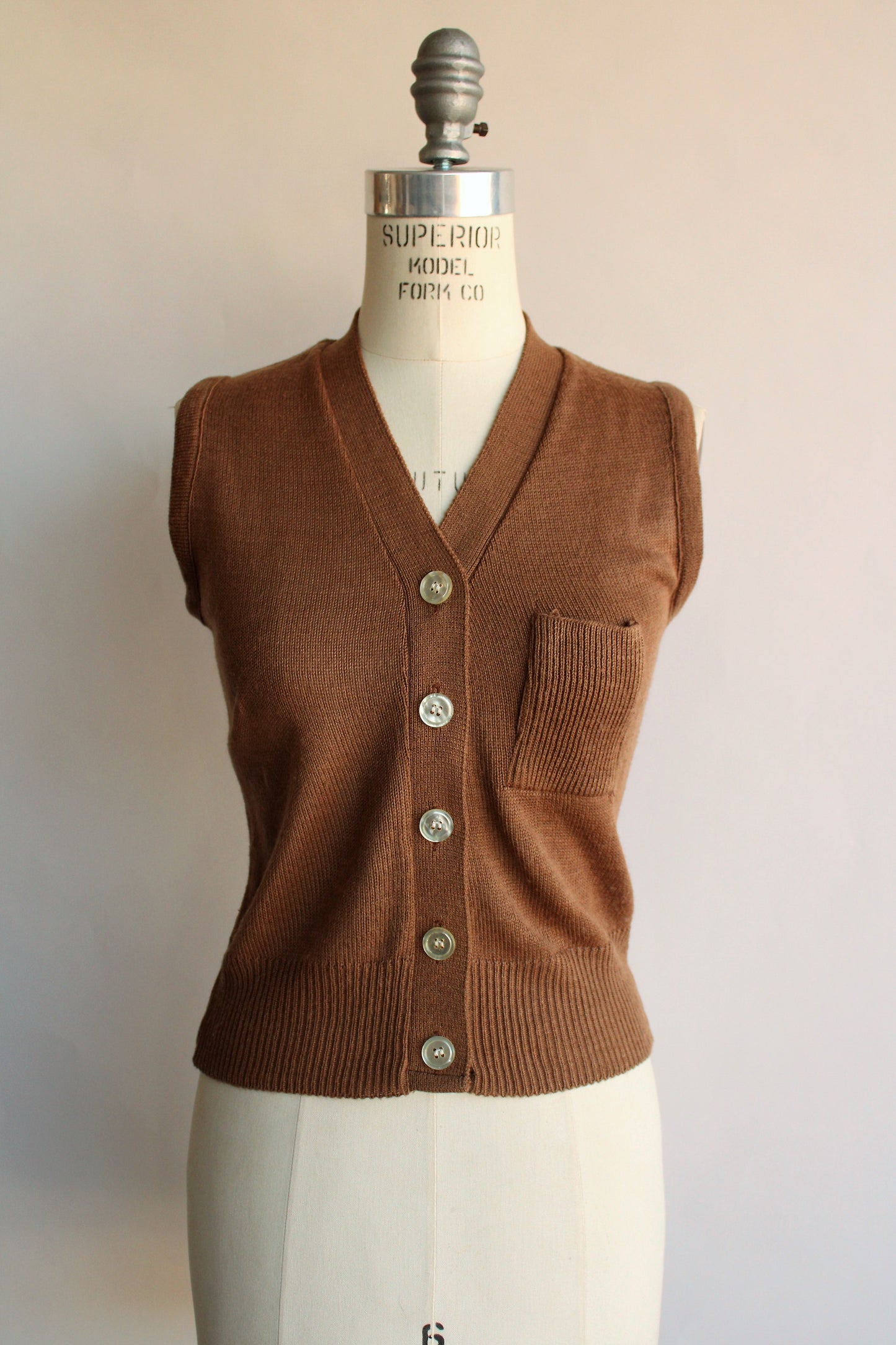Vintage 1970s Brown Sweater Vest