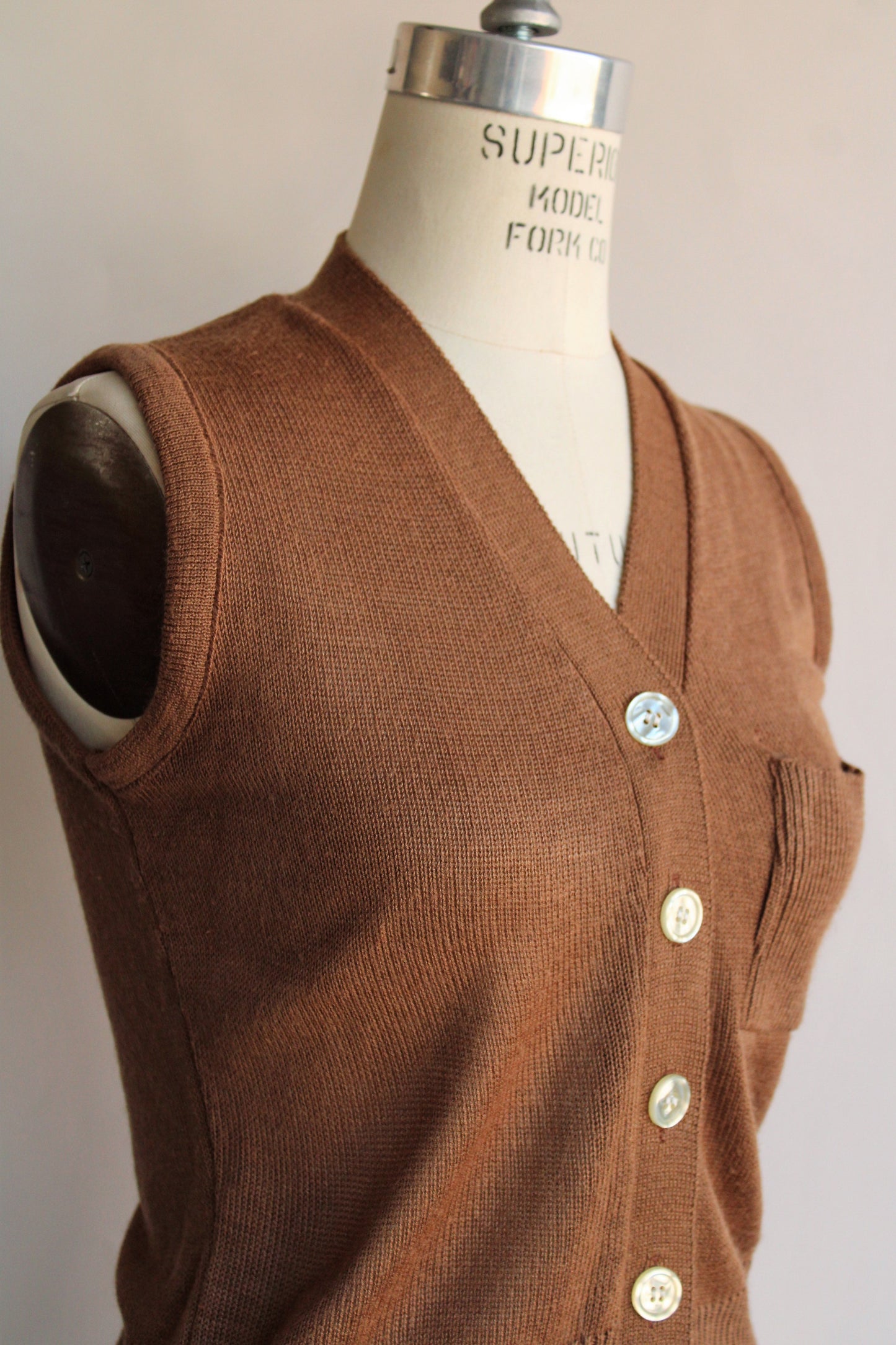 Vintage 1970s Brown Sweater Vest