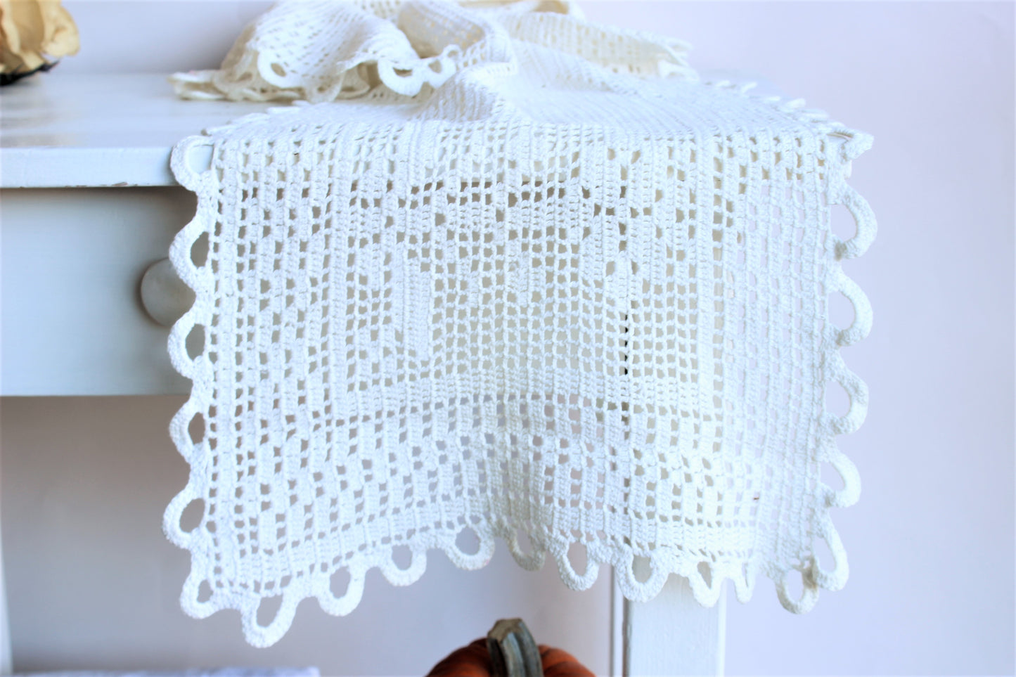 Vintage 1960s Crochet Table runners or Sofa Covers