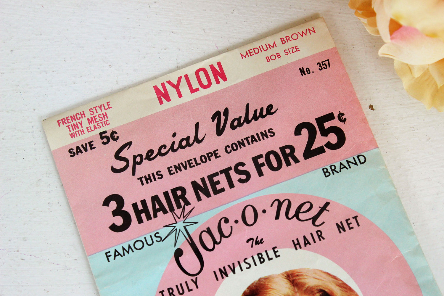 Vintage 1960 Jac-O-Net Hair Nets in Medium Brown