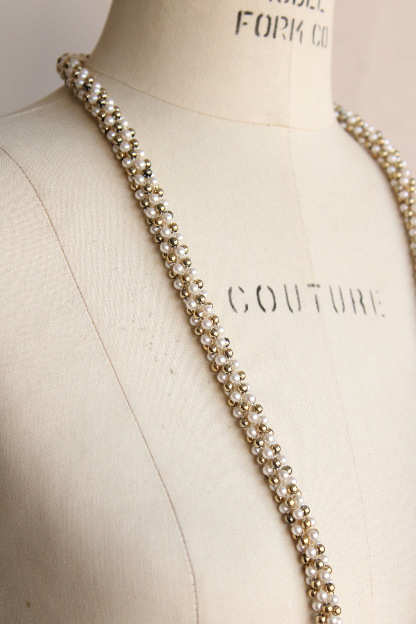Vintage 1950s 1960s Twisted Six Strand Faux Pearls Necklace