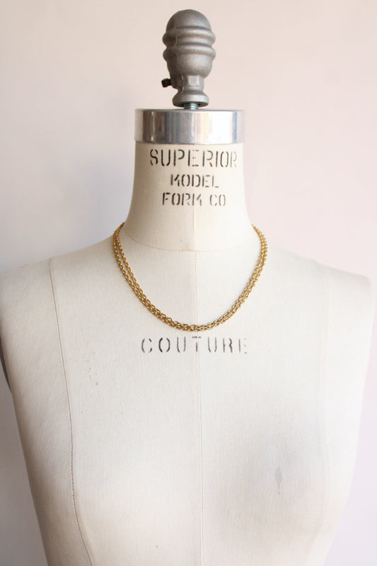 Vintage Double Strand Gold Chain Necklace