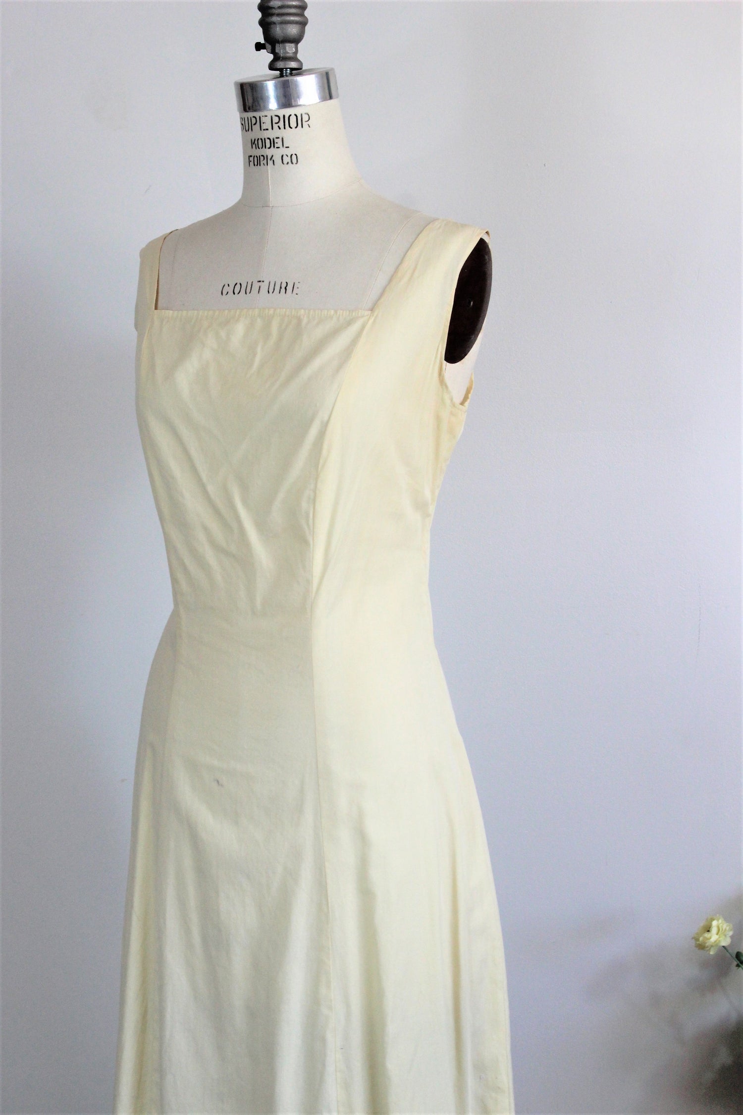 Vintage 1950s 1960s Yellow Slip Dress