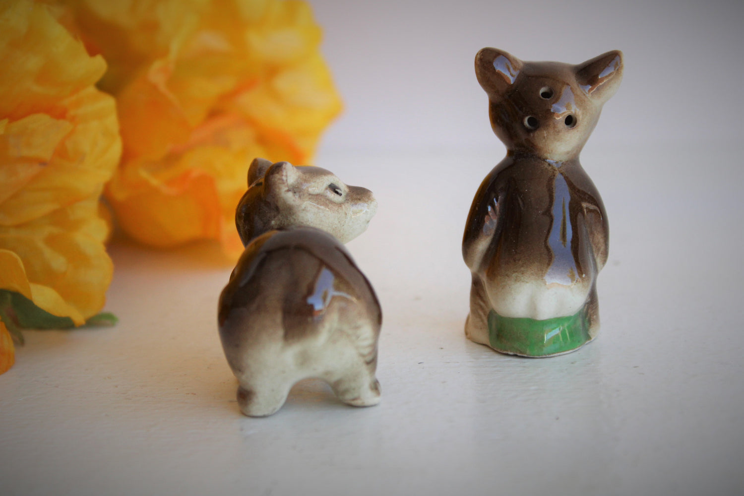 Vintage 1940s Bear Salt and Pepper Shakers From Japan