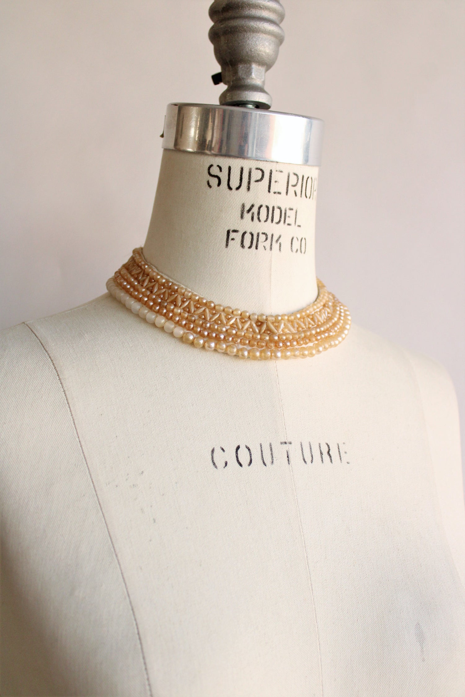 Vintage 1940s 1950s Faux Pearl Detachable Collar