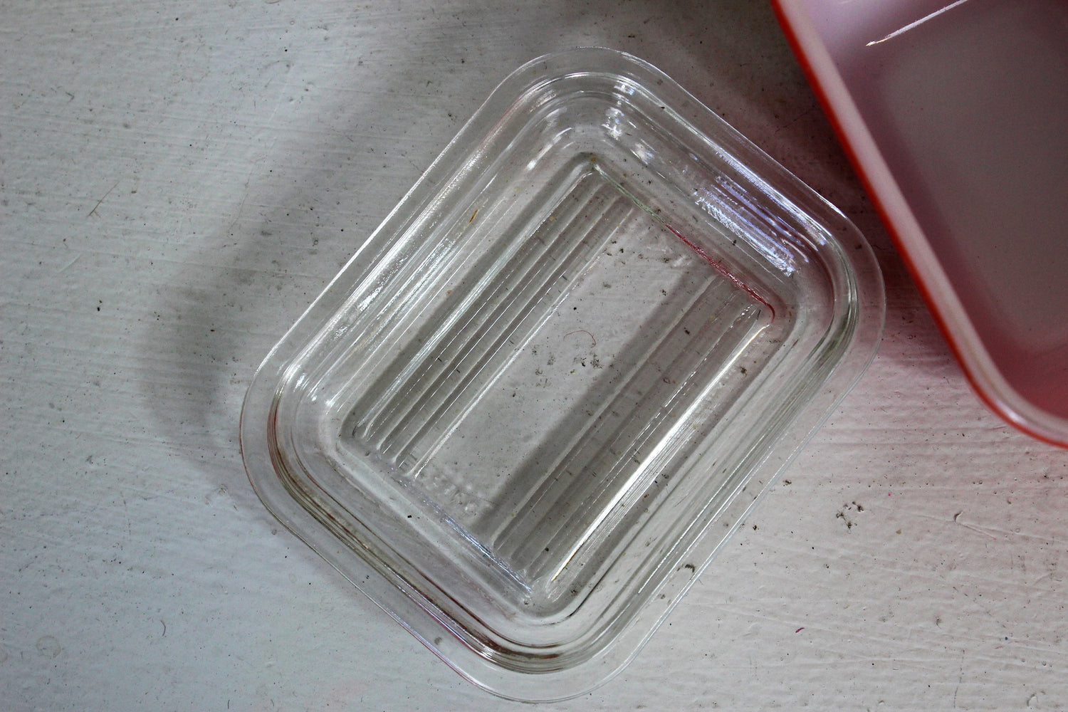 Pyrex Red #501 Refrigerator Dish With Clear Glass Lid