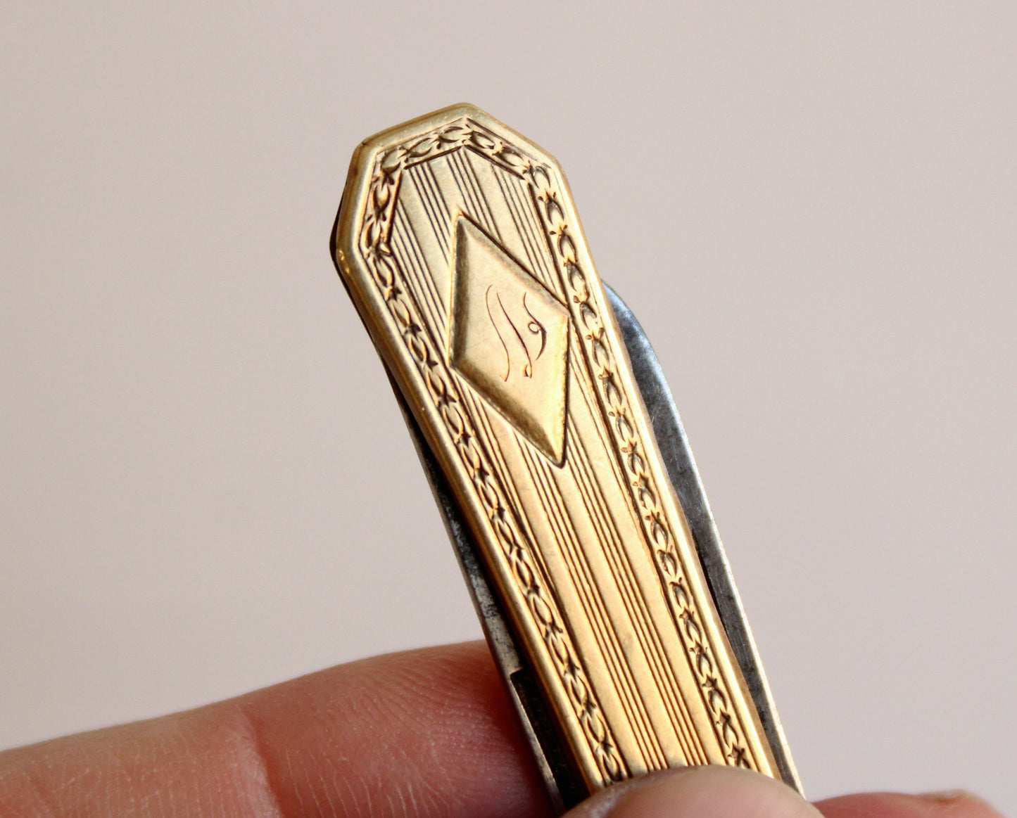 Vintage Art Deco Pocket Knife in 14k Gold