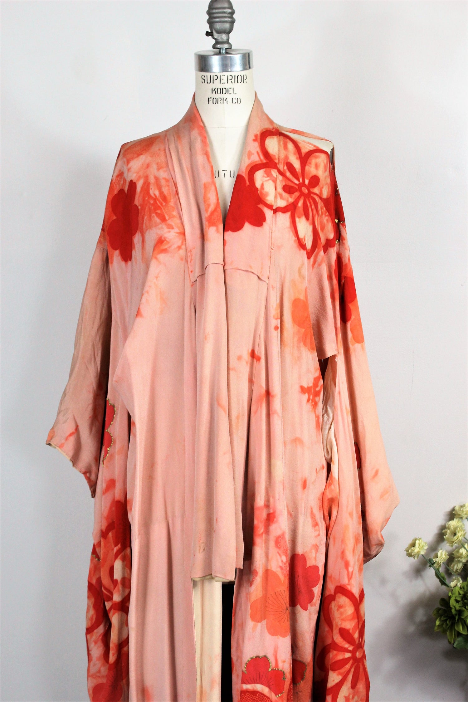 Vintage Silk And Rayon Kimono