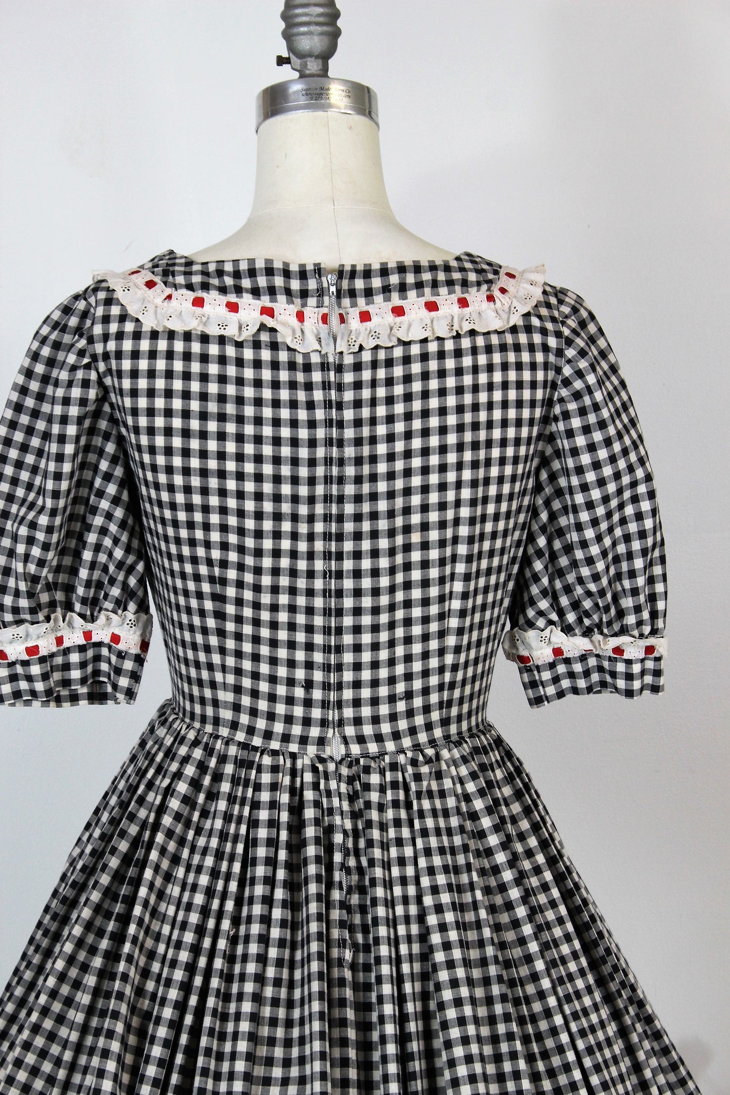 Vintage 1950s Fit and Flare Gingham Dress