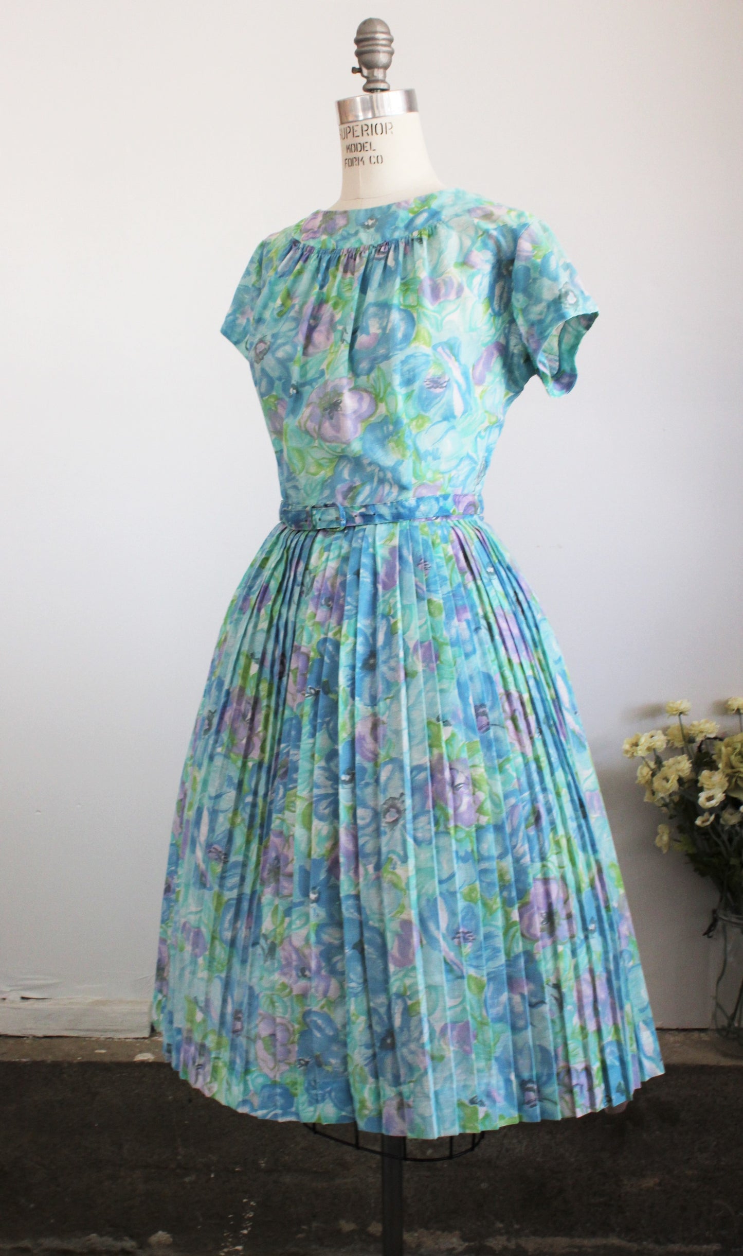 Vintage 1950s Dress With Belt by Mode O Day