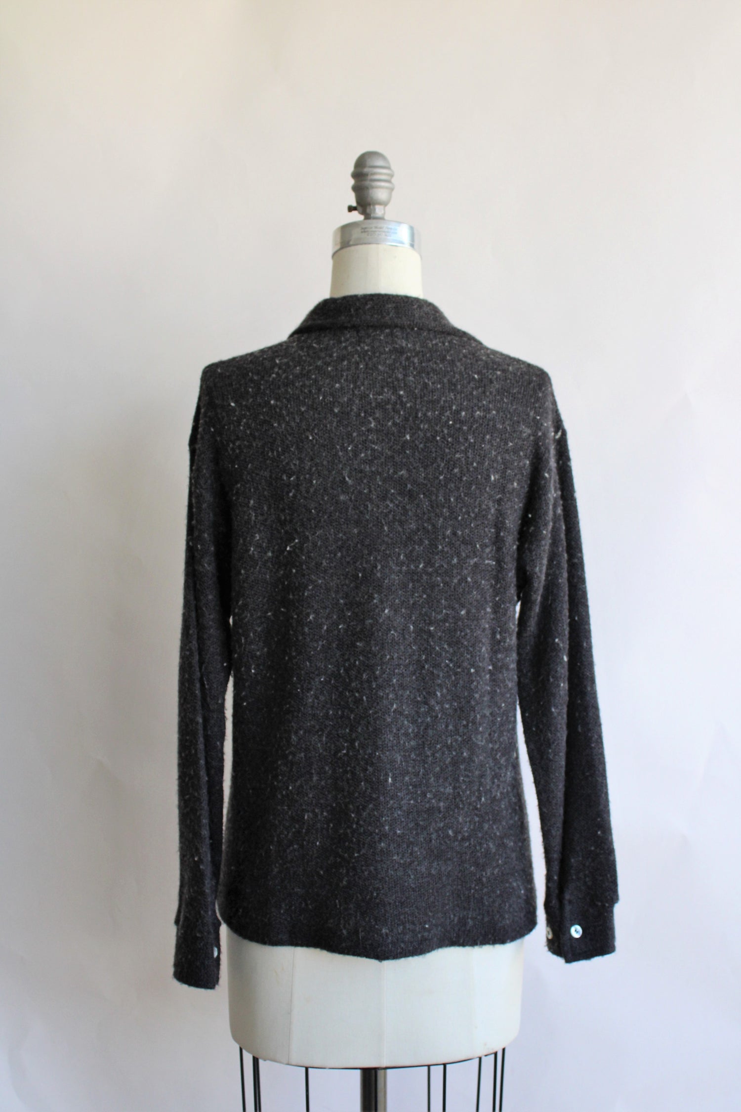 Vintage 1950s 1960s Charcoal Gray Hathaway Sweater