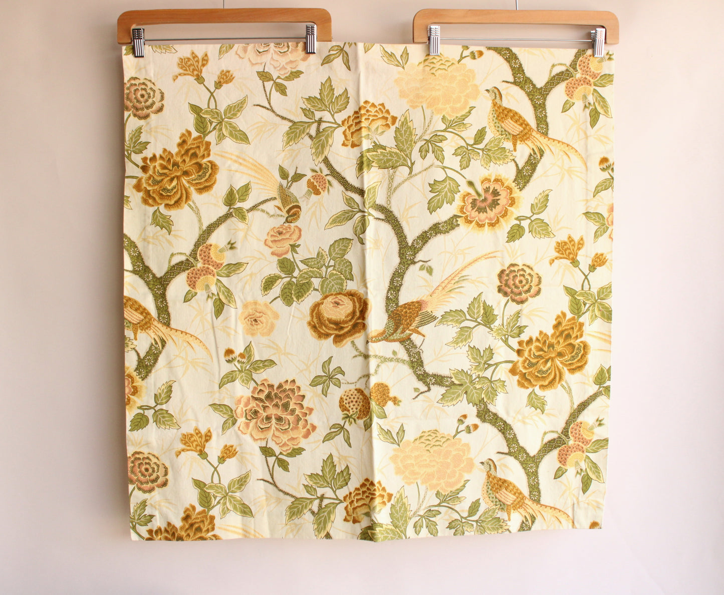 Vintage Curtain Panel Pair In A Chintz Novelty Print