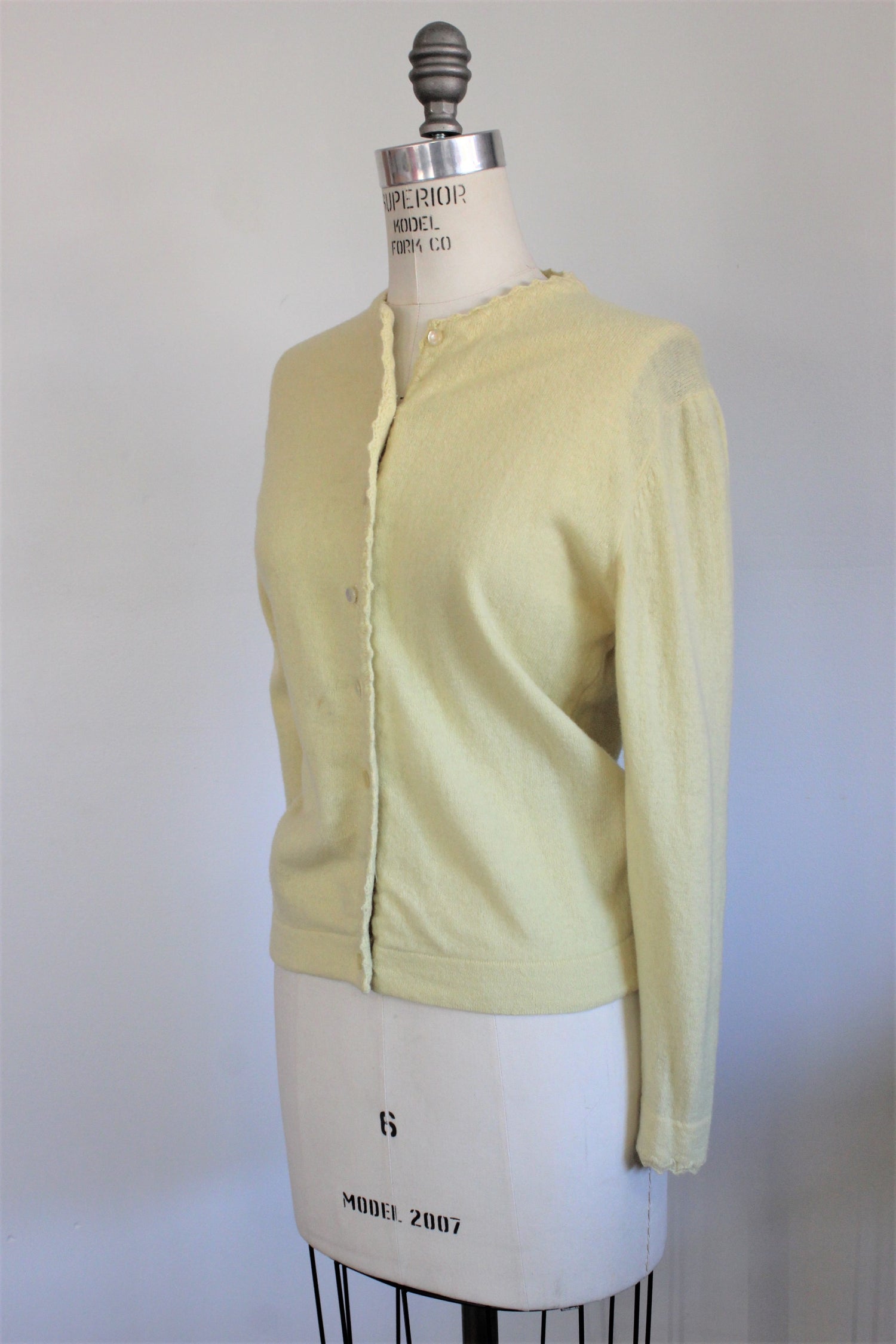 Vintage 1950s Yellow Sweater, Cardigan By Campus Casuals