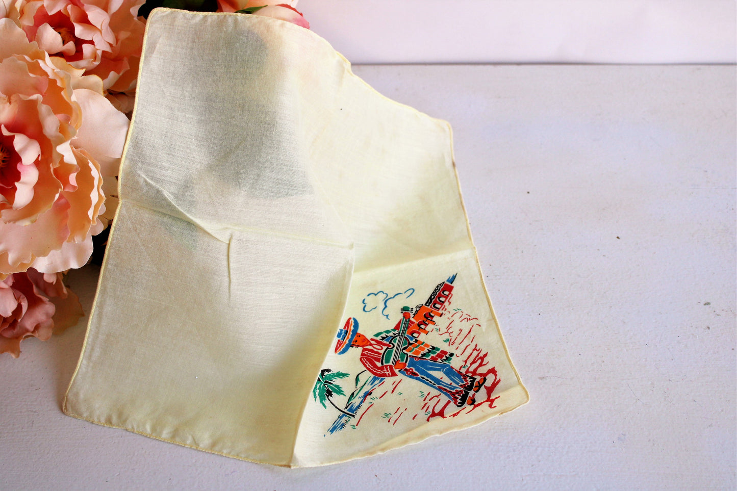 Vintage Mexican Souvenir Handkerchief