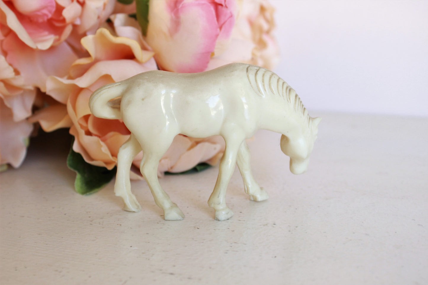 Vintage Horse Figurine in Winter White