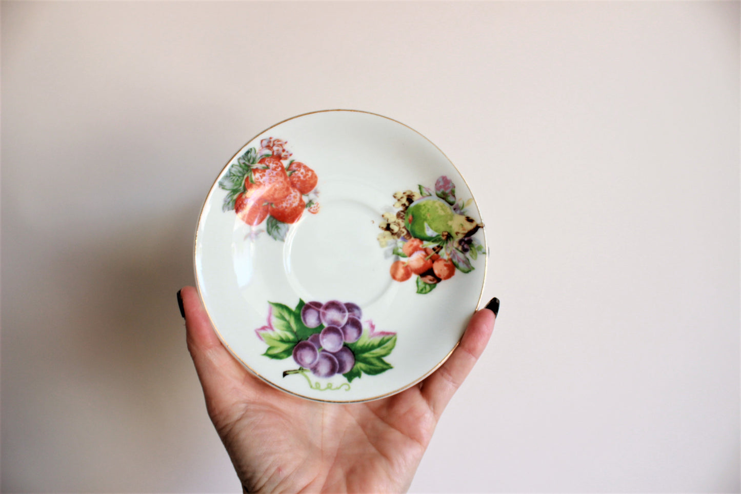 Vintage 1950s Fruit and Berry Tea Saucer