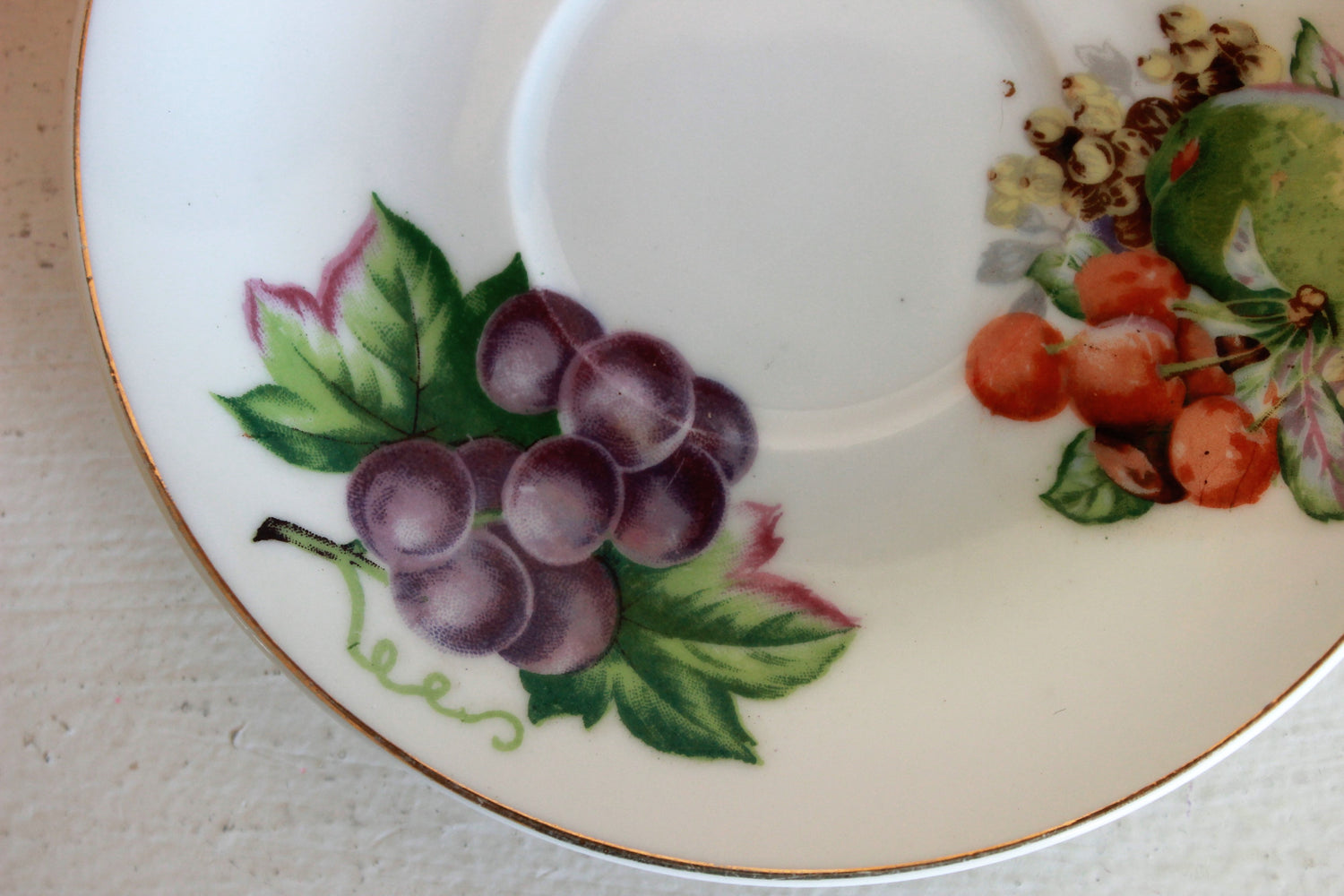 Vintage 1950s Fruit and Berry Tea Saucer