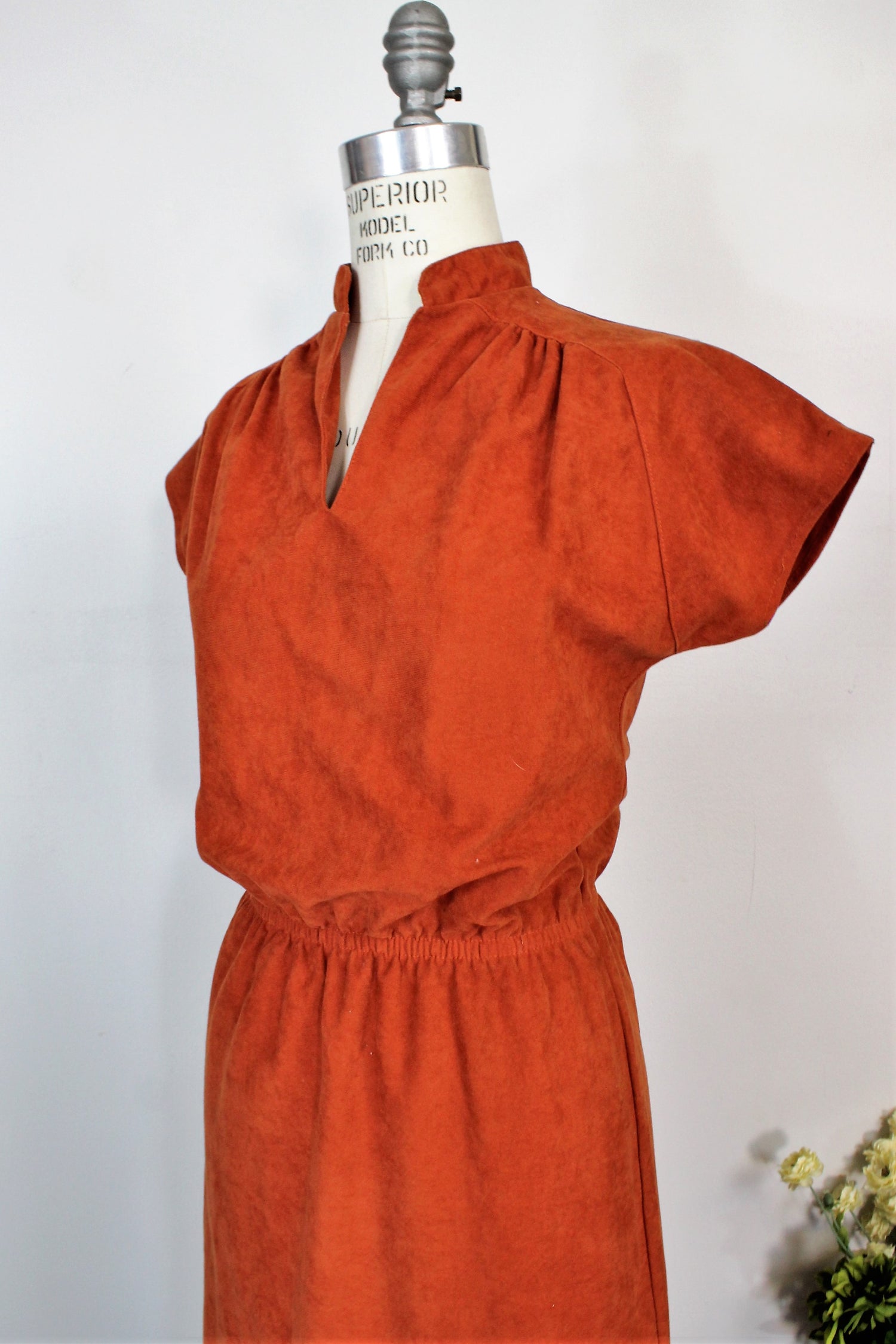 Vintage 1970s Faux Suede Dress By Beeline Fashions