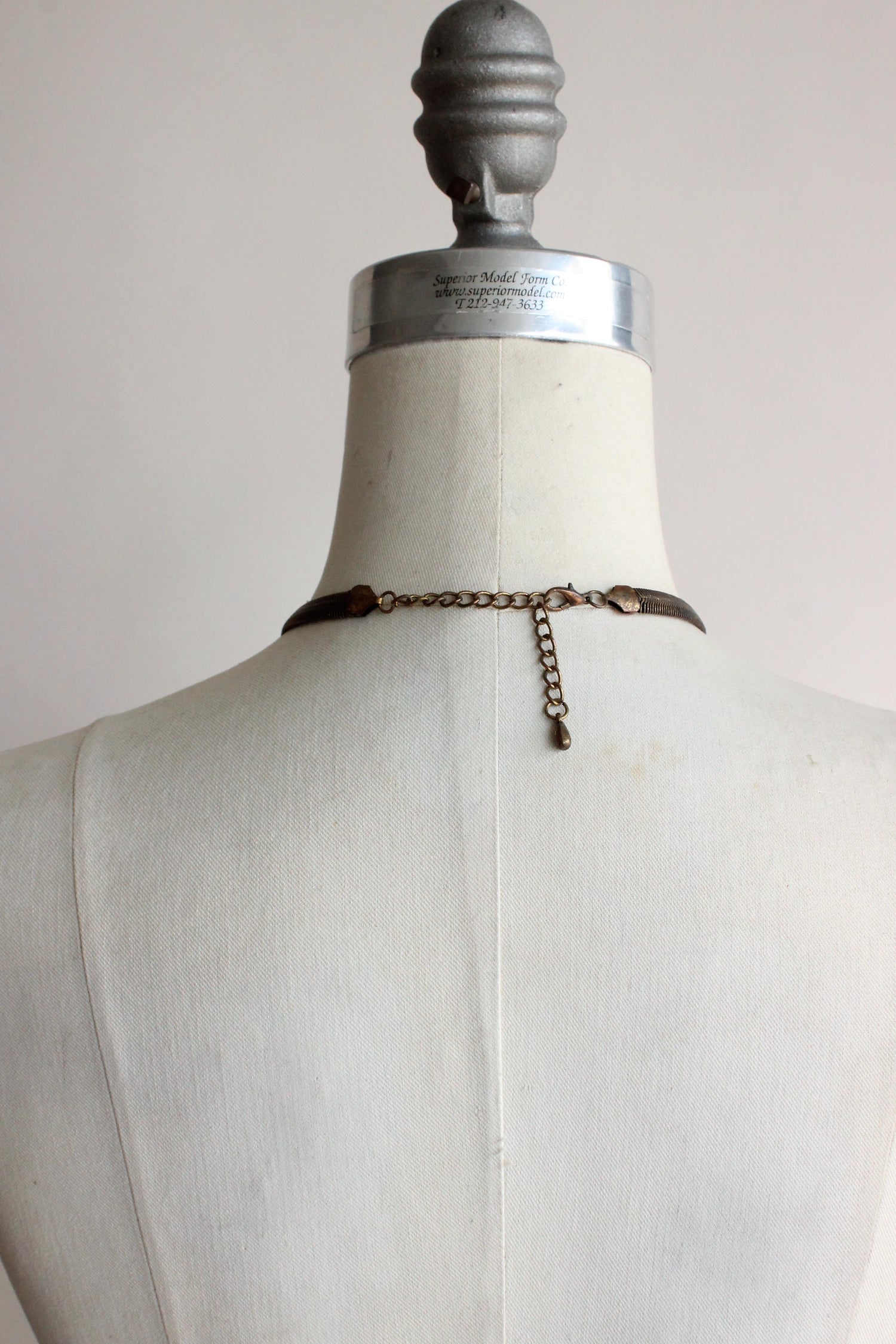 Vintage 1990s Faux Snakeskin Metal Necklace