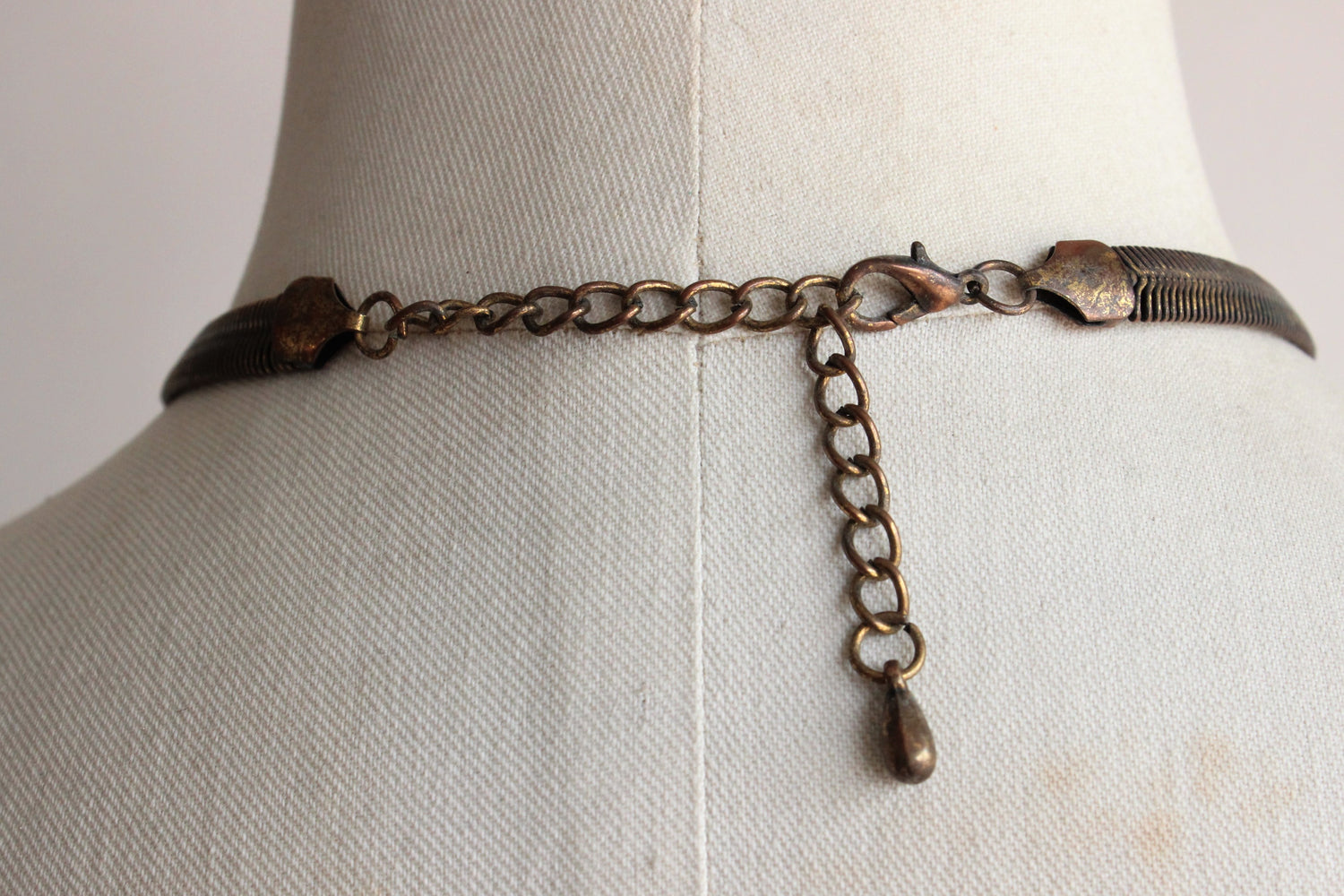 Vintage 1990s Faux Snakeskin Metal Necklace