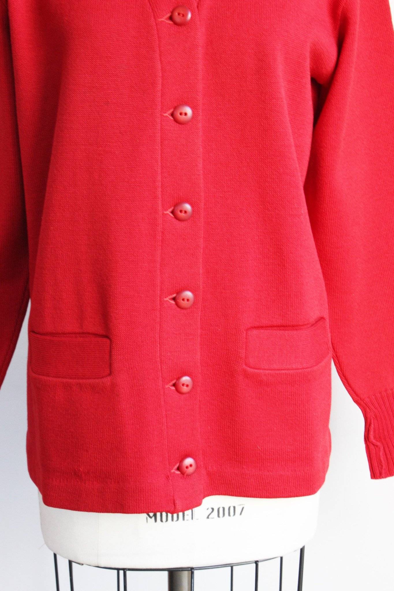 Vintage 1950s Red Criterion Class Sweater-Toadstool Farm Vintage-100 Percent,100% Virgin Wool,1950s Red Sweater,Class Sweater,Collegiate Cardigan,Criterior Class Sweater,Vintage,Vintage Clothing