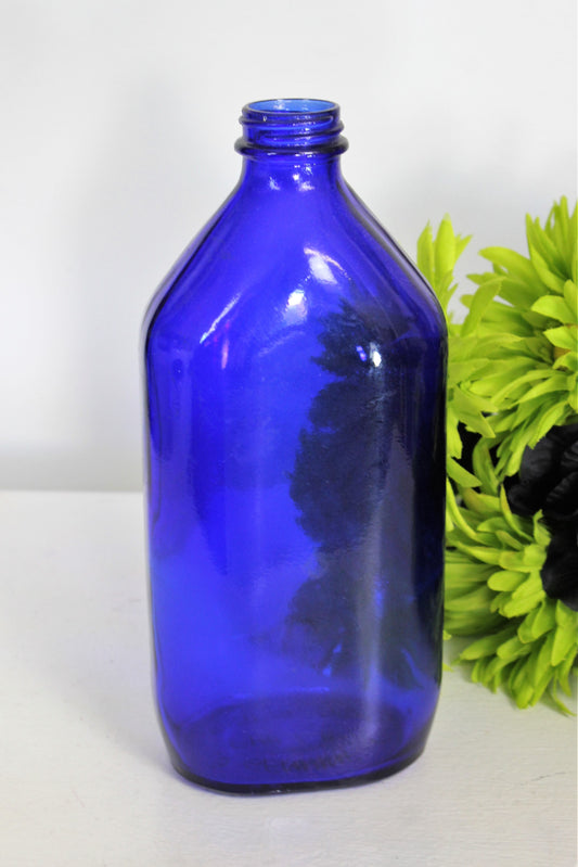 Vintage Cobalt Blue Glass Bottle of Phillips Milk of Magnesia