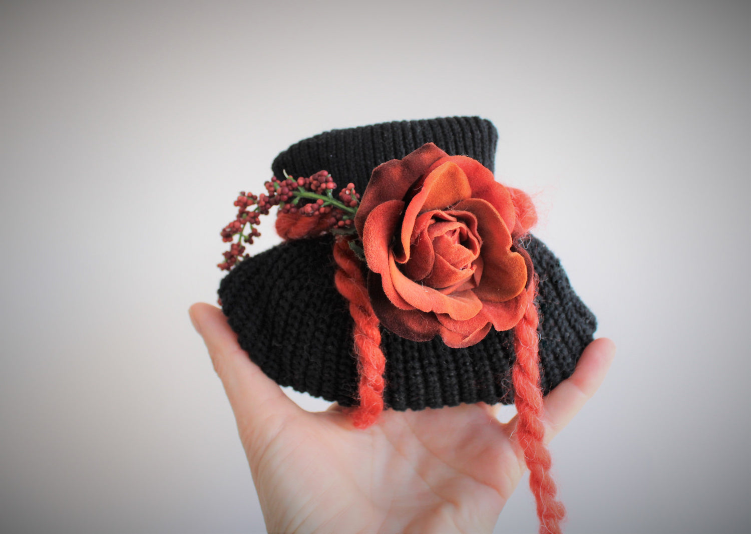 "Winter Witch" Mini Scented Sachet With A Velvet Rose